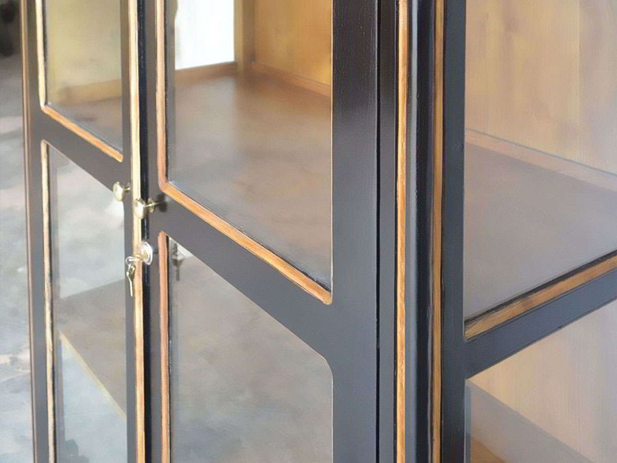 Solid  brass door pulls and lock detail