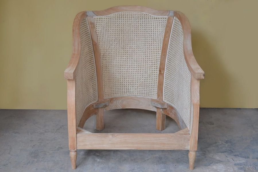Solid wood apron and seat cushion detail
