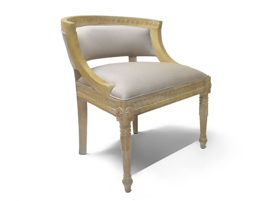 Curved concave backrest dining chair full view