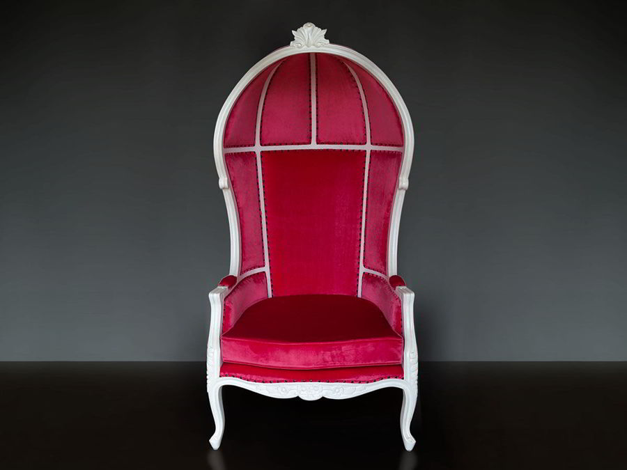 Mahogany wood Kubah chair front view