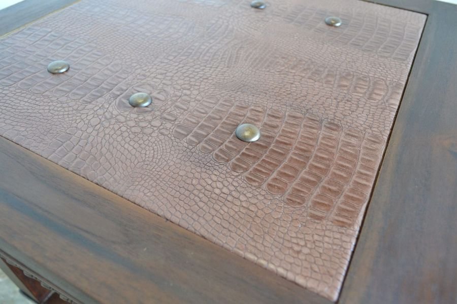 Solid wood top leaf frame of the center table
