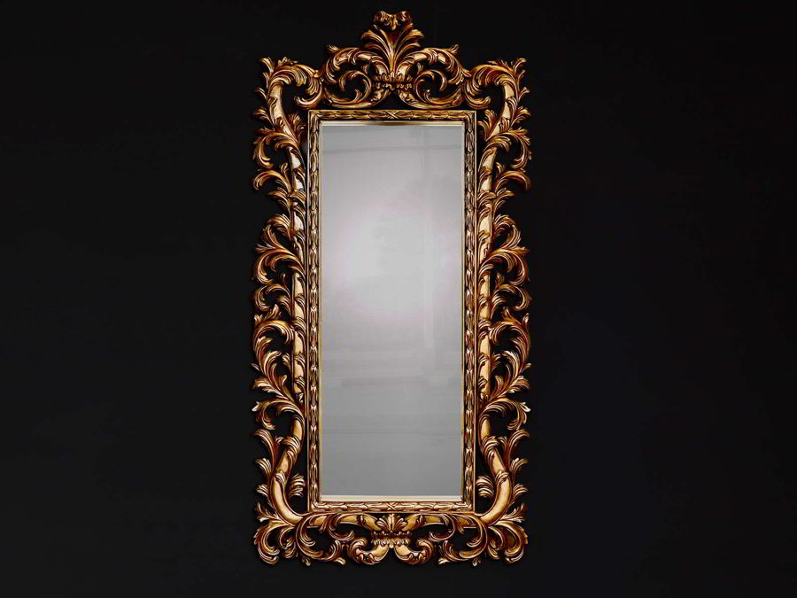 Acanthus carving wall mirror full view