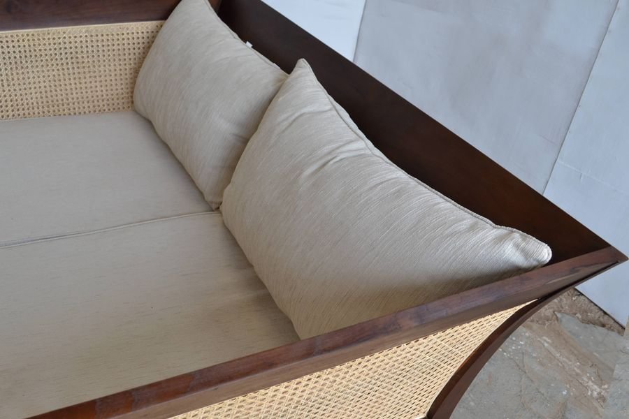 Teak wood backrest top rail detail