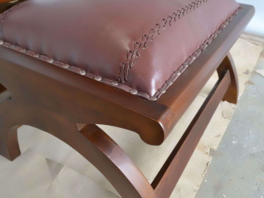 Applying leather to the seat